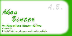 akos binter business card